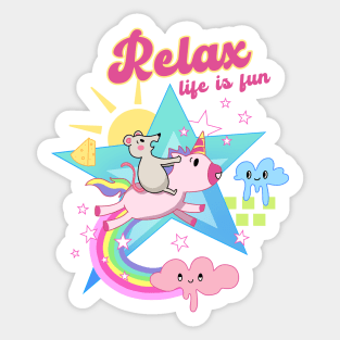 Relax, life is fun Sticker